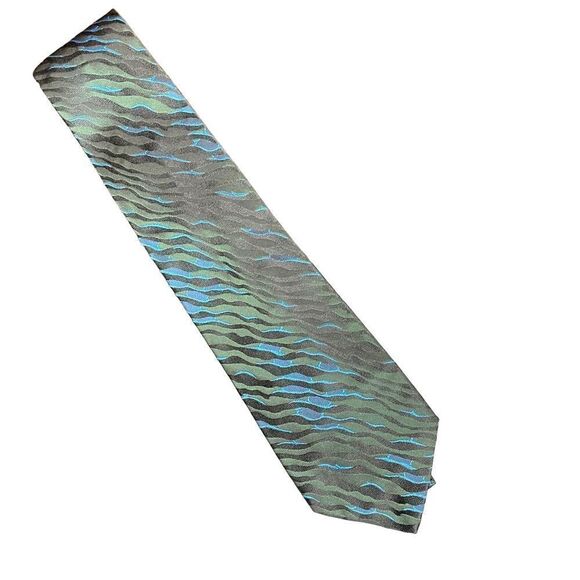 Black and blue ripple effect silk tie - Take 6 - Picture 7 of 7